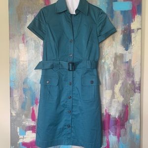 Teal shirt dress